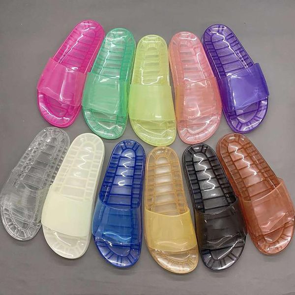 women jelly slippers fashion transparent sandals summer men beach slides crystal rubber slipper ladies fruit letter slipper with box ffj, Black
women jelly slippers fashion transparent sandals summer men beach slides crystal rubber slipper ladies fruit letter slipper with box ffj, Black