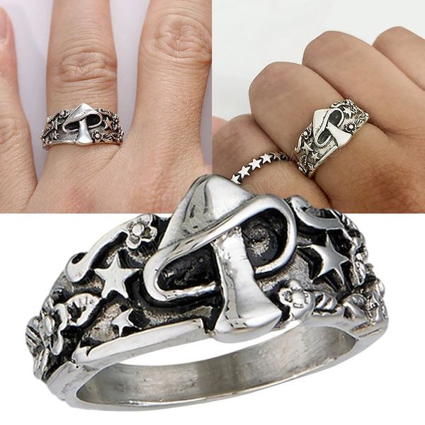 mushroom star flower pattern ring for men women retro statement couple rings nightclub hip hop ring gift, Silver
mushroom star flower pattern ring for men women retro statement couple rings nightclub hip hop ring gift, Silver