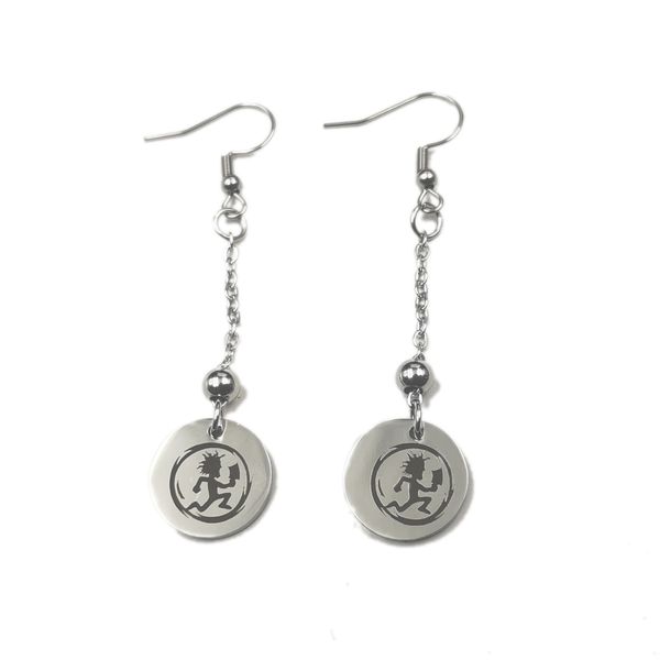 one pair stainless steel dangle drop earrings medals round hatchetman icp jewelry for women mens, Silver
one pair stainless steel dangle drop earrings medals round hatchetman icp jewelry for women mens, Silver