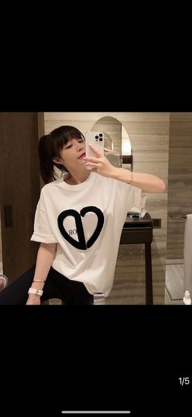 women's t-shirt designer 22 spring and summer new letters love flocking embroidery round neck short sleeve t-shirt casual simple fashio, White
women's t-shirt designer 22 spring and summer new letters love flocking embroidery round neck short sleeve t-shirt casual simple fashio, White