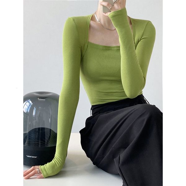 women's tshirt french gentle longsleeved squareneck tshirt women's slim fake twopiece autumn solid color bottoming shirt 230206, White
women's tshirt french gentle longsleeved squareneck tshirt women's slim fake twopiece autumn solid color bottoming shirt 230206, White