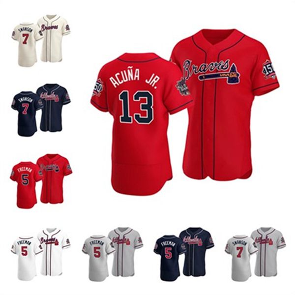 ncaa baseball wears men's atlanta dansby swanson #7 freddie an #5 ronald acuna jr. #13 all-star game patch jersey cream braves, Black
ncaa baseball wears men's atlanta dansby swanson #7 freddie an #5 ronald acuna jr. #13 all-star game patch jersey cream braves, Black