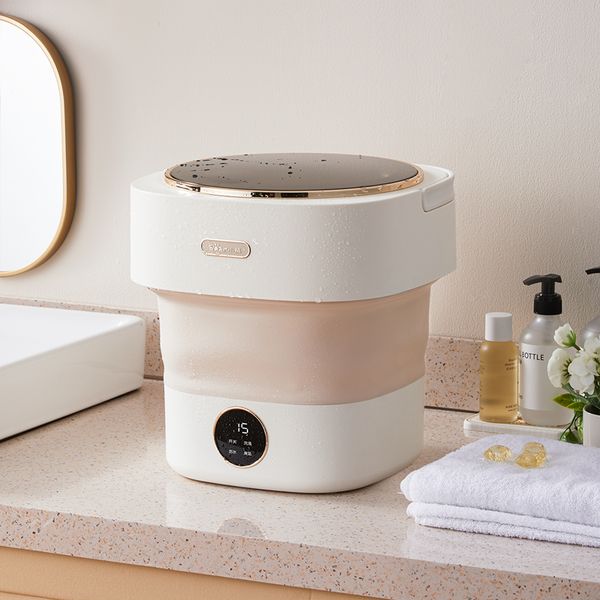 Image of 2022 New Portable Mini Washing Machines 8.5L Underwear Sock Towel Ultrasonic Foldable Cleaner Automatic For Home