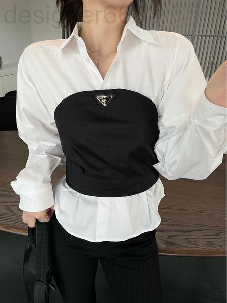 women's polos designer p's 21 early autumn predecessor triangular label fake two-piece rag waist long sleeve off shoulder loose sh, White
women's polos designer p's 21 early autumn predecessor triangular label fake two-piece rag waist long sleeve off shoulder loose sh, White