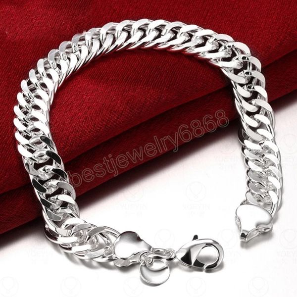 925 sterling silver 10mm side chain bracelet for man women wedding engagement party jewelry, Black
925 sterling silver 10mm side chain bracelet for man women wedding engagement party jewelry, Black