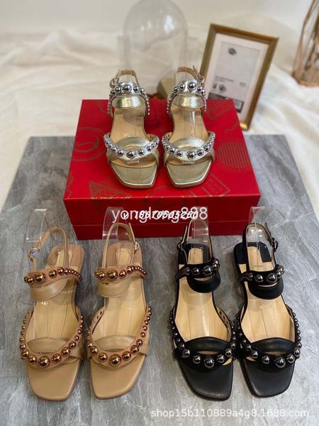 sandals alloy bead thick heel t-belt sandals early spring flat bottomed women's shoes french fashion, Black
sandals alloy bead thick heel t-belt sandals early spring flat bottomed women's shoes french fashion, Black