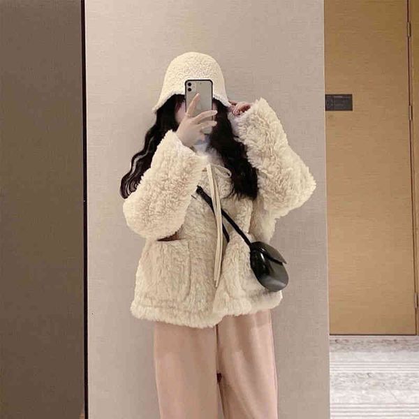 women's wool & blends fluffy coat full imitation fur leather rope bow tie high waist short leisure fashion 7xol, Black
women's wool & blends fluffy coat full imitation fur leather rope bow tie high waist short leisure fashion 7xol, Black