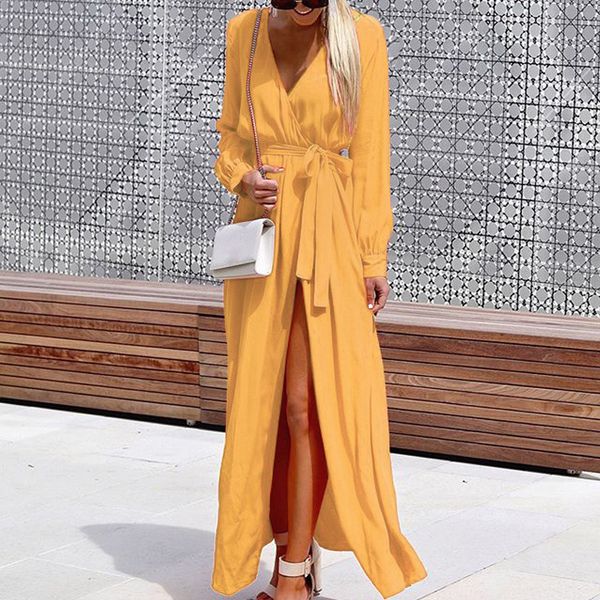 casual dresses elegant v neck sashes lace up bohemian casual beach party women's slit maxi a line dress vestidos, Black;gray
casual dresses elegant v neck sashes lace up bohemian casual beach party women's slit maxi a line dress vestidos, Black;gray