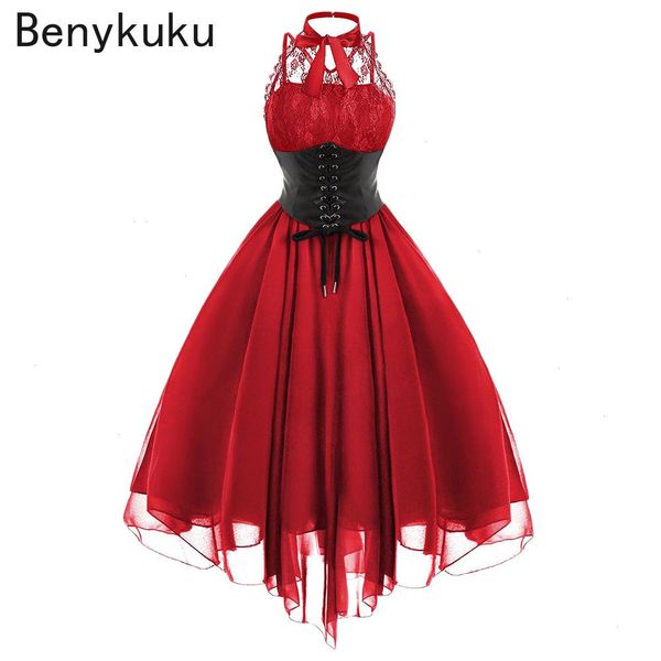 steampunk gothic halter backless dress punk lace up high waist women clothes victorian ball bown vintage rock corset, Black;gray
steampunk gothic halter backless dress punk lace up high waist women clothes victorian ball bown vintage rock corset, Black;gray
