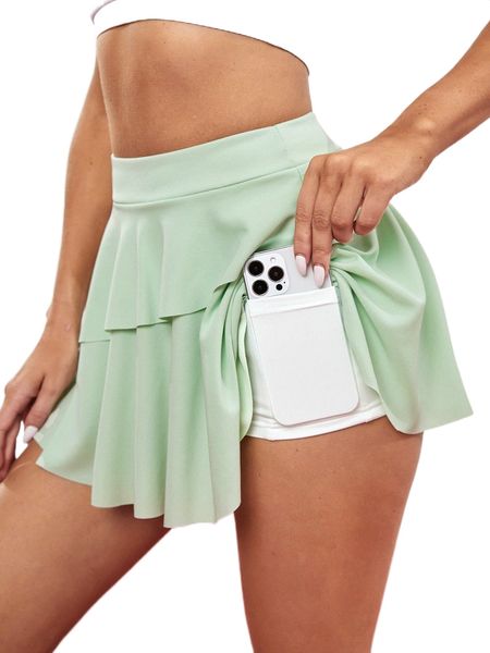 high waist ruffle breathable softness sports skirt i66h#, Gray
high waist ruffle breathable softness sports skirt i66h#, Gray