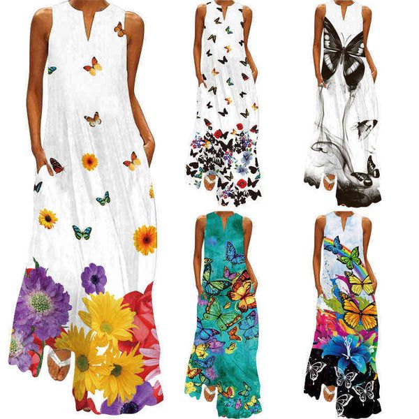 luxury designer women's dresses 2022 summer women's fashion digital print v-neck sleevels long skirt pocket dresses s-5xl, Black;gray
luxury designer women's dresses 2022 summer women's fashion digital print v-neck sleevels long skirt pocket dresses s-5xl, Black;gray