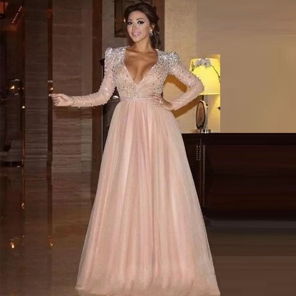 pink prom dresses deep v neck sparkly sequins long sleeves beaded sash tulle floor length custom made evening party gowns vestidos, Black
pink prom dresses deep v neck sparkly sequins long sleeves beaded sash tulle floor length custom made evening party gowns vestidos, Black