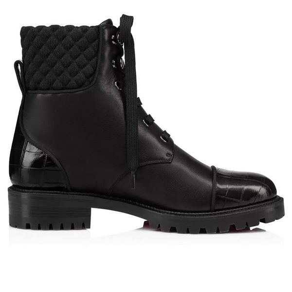 women's ankle boot red bottoms low heel shoes mayr mixed leather reds sole combat booties black genuine leathers lace-up casu303f
women's ankle boot red bottoms low heel shoes mayr mixed leather reds sole combat booties black genuine leathers lace-up casu303f