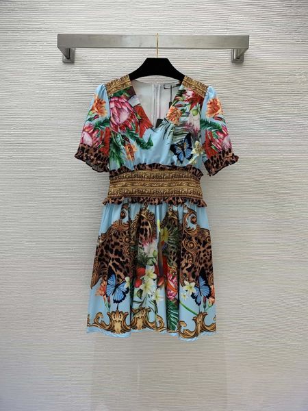milan runway dresses 2022 spring summer v neck short sleeve print women's designer sundress brand same style dress 0427-2, Black
milan runway dresses 2022 spring summer v neck short sleeve print women's designer sundress brand same style dress 0427-2, Black