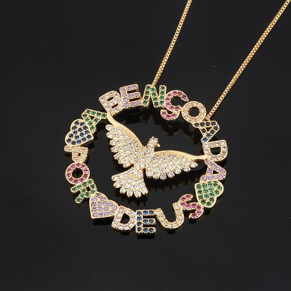pendant necklaces gold color copper multicolor cubic zirconia round eagle and letters women's fashion jewelry cobre cz colar, Silver
pendant necklaces gold color copper multicolor cubic zirconia round eagle and letters women's fashion jewelry cobre cz colar, Silver
