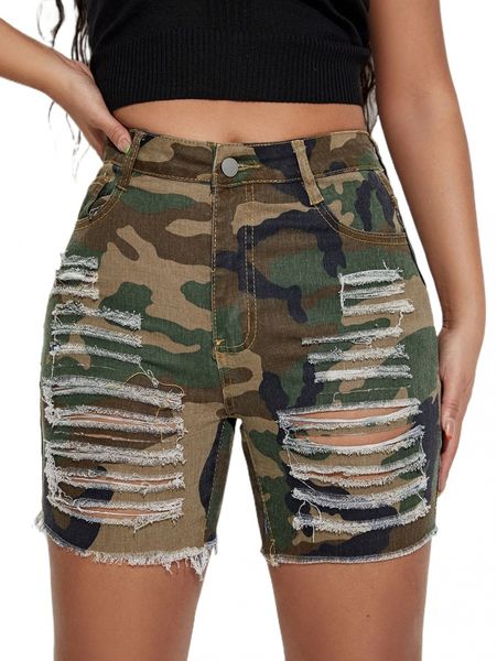 camo print raw hem biker denim shorts a53n#, White;black
camo print raw hem biker denim shorts a53n#, White;black