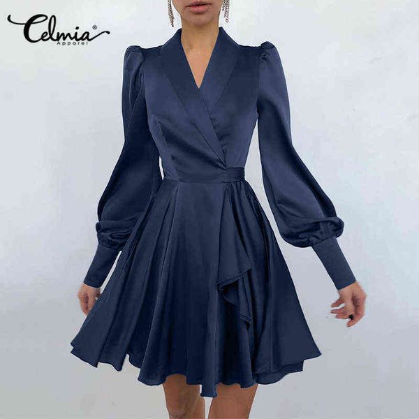 elegant suit collar short sundress celmia women satin mini dress 2022 autumn puff sleeve bandage pleated party dresses y220401, Black;gray
elegant suit collar short sundress celmia women satin mini dress 2022 autumn puff sleeve bandage pleated party dresses y220401, Black;gray