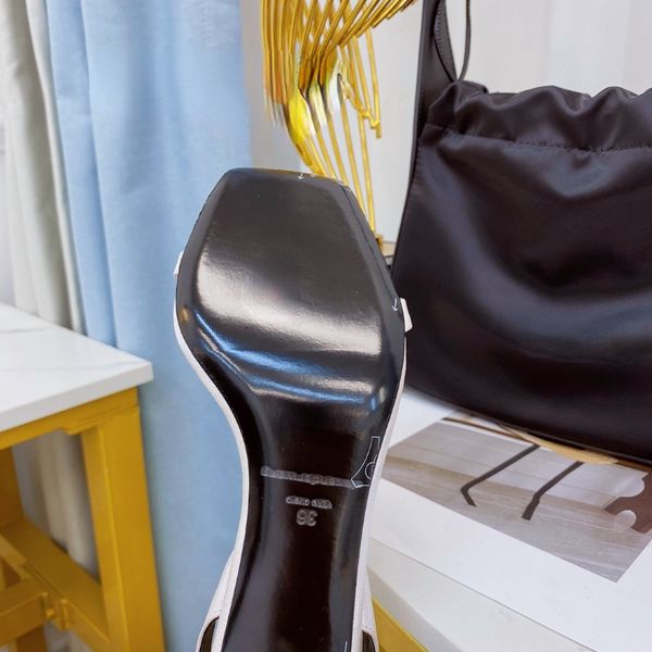 2022 new sandal women's shoes fashion square head high heels female brand design joker fairy shoes, Black