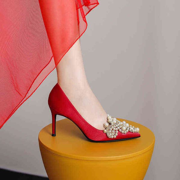 autumn 2022 korean red high heel's thin heels pearl french pointed large chine single shoes women, Black
autumn 2022 korean red high heel's thin heels pearl french pointed large chine single shoes women, Black