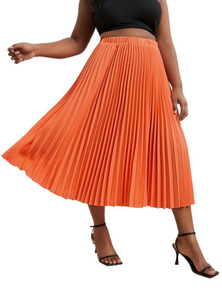 x kymmadoodles plus high waist solid pleated skirt w2nk#, Black 
x kymmadoodles plus high waist solid pleated skirt w2nk#, Black