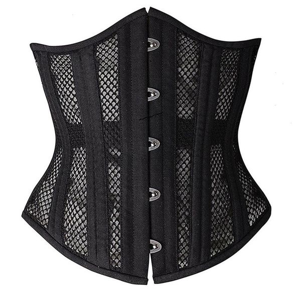 womens double steel boned corset mesh breathable waist trainer control underbust amp bustiers for weight loss, Black;white
womens double steel boned corset mesh breathable waist trainer control underbust amp bustiers for weight loss, Black;white