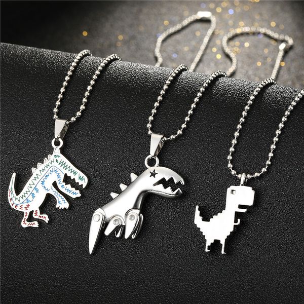 punk animal dinosaur necklace stainless steel bead chain pendant necklaces jewelry for women mens, Silver
punk animal dinosaur necklace stainless steel bead chain pendant necklaces jewelry for women mens, Silver