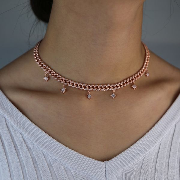 iced out bling cuban women choker necklace silver color clear cubic zirconia cz star starburst charm necklaces high quality
iced out bling cuban women choker necklace silver color clear cubic zirconia cz star starburst charm necklaces high quality