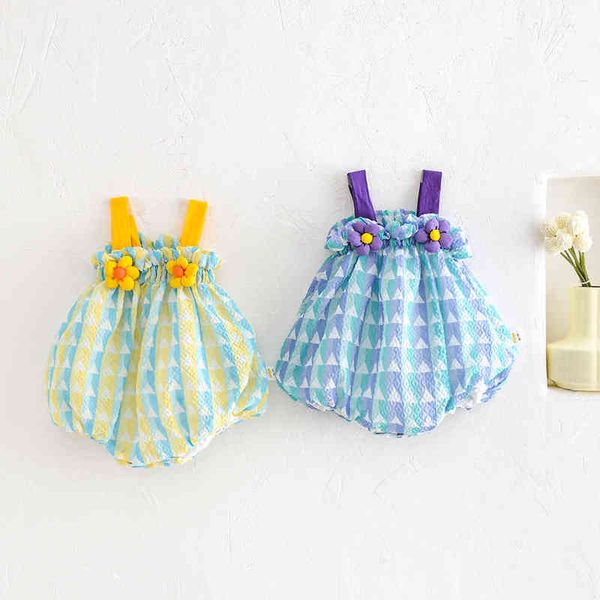 2022 summer baby clothesthree-dimensional flowers design square collar sleeveless stripes suspenders bodysuits for girls g220510, Blue
2022 summer baby clothesthree-dimensional flowers design square collar sleeveless stripes suspenders bodysuits for girls g220510, Blue
