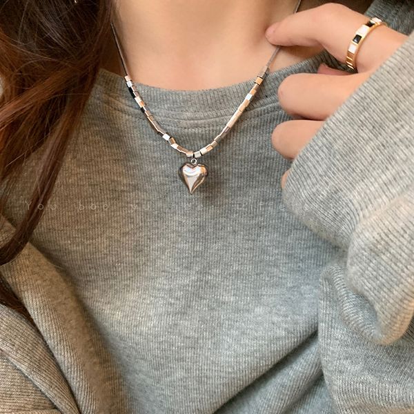 cool wind three-dimensional love square necklace female ins minority design sense steel non fading sweater chain accessories, Silver
cool wind three-dimensional love square necklace female ins minority design sense steel non fading sweater chain accessories, Silver