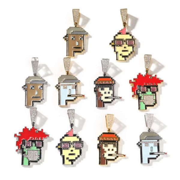 14k iced out nft cartoon character pendant necklace hiphop bling charm micro pave cubic zircon fashion jewelry, Silver
14k iced out nft cartoon character pendant necklace hiphop bling charm micro pave cubic zircon fashion jewelry, Silver