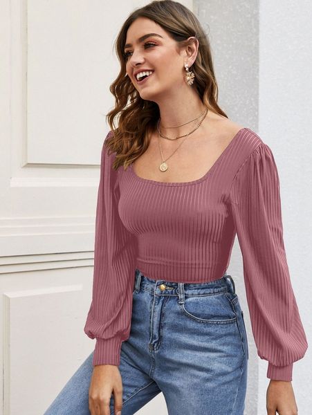 scoop neck bishop sleeve tee i8q2#, White 
scoop neck bishop sleeve tee i8q2#, White