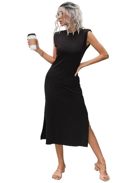 solid split thigh tank dress 13c3#, Black;gray
solid split thigh tank dress 13c3#, Black;gray