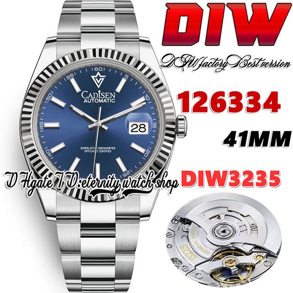 diw diw126334 sa3235 automatic mens watch 41mm fluted bezel blue dial stick markers 904l oystersteel bracelet with same serial warranty card, Slivery;brown
diw diw126334 sa3235 automatic mens watch 41mm fluted bezel blue dial stick markers 904l oystersteel bracelet with same serial warranty card, Slivery;brown