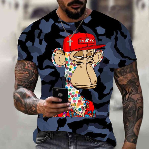 2022 new monkey 3d pattern summer short-sved daily casual fun t-shirt round neck top, White;black
2022 new monkey 3d pattern summer short-sved daily casual fun t-shirt round neck top, White;black