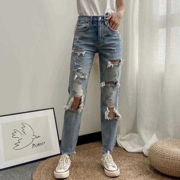 women holes jeans european style ripped jeans womens loose thin denim pants breeches overalls vintage female torn trousers, Blue
women holes jeans european style ripped jeans womens loose thin denim pants breeches overalls vintage female torn trousers, Blue
