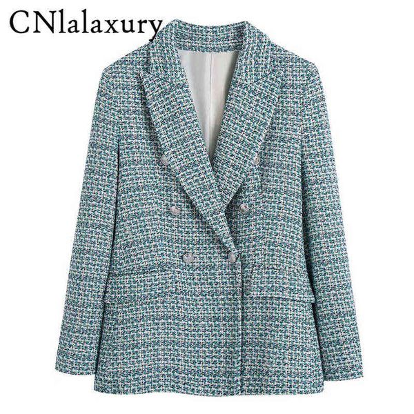 suit cnlalaxury 2022 women fashion office wear double breasted plaid tweed blaz, White;black
suit cnlalaxury 2022 women fashion office wear double breasted plaid tweed blaz, White;black