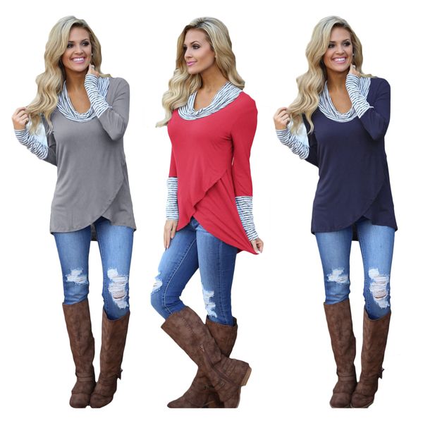 women's t-shirt unique design women's shelly tunic patchwork striped long sleeve turtleneck female t shirt casual pullover sweatsh, White
women's t-shirt unique design women's shelly tunic patchwork striped long sleeve turtleneck female t shirt casual pullover sweatsh, White