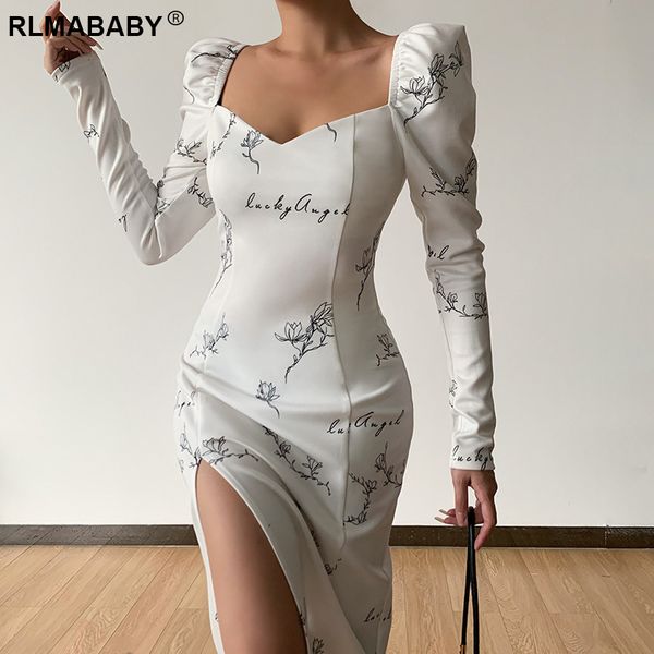 elegant office lady party high split print floral white mid-calf bodycon dress women square neck long puff sleeve dress, Black;gray
elegant office lady party high split print floral white mid-calf bodycon dress women square neck long puff sleeve dress, Black;gray
