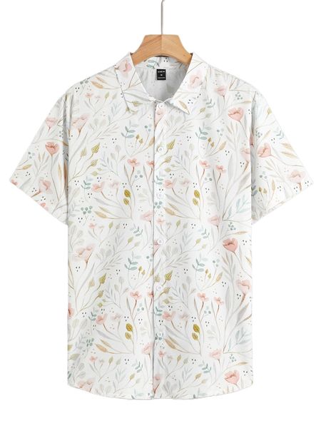 men allover plants print shirt v2fo#, White;black
men allover plants print shirt v2fo#, White;black