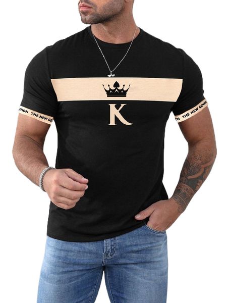 men letter graphic tee 62o3#, White;black