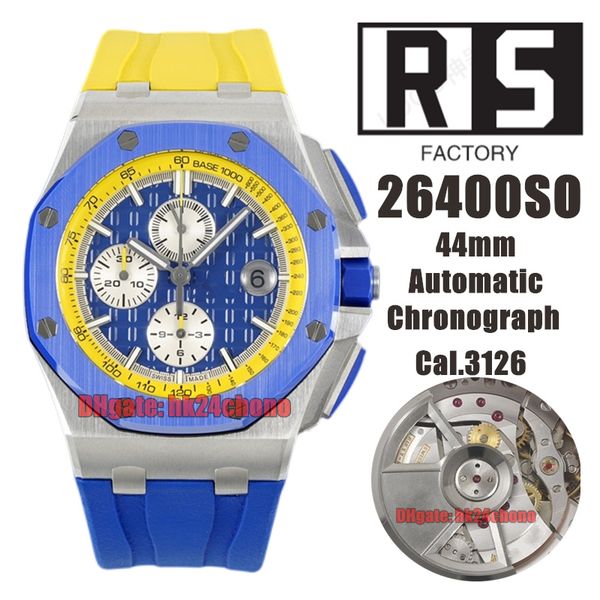 2022 rs factory watches 26400so 44mm cup europe cal.3120 / eta7750 automatic chronograph mens watch ceramic bezel blue dial rubber strap gen, Slivery;brown
2022 rs factory watches 26400so 44mm cup europe cal.3120 / eta7750 automatic chronograph mens watch ceramic bezel blue dial rubber strap gen, Slivery;brown