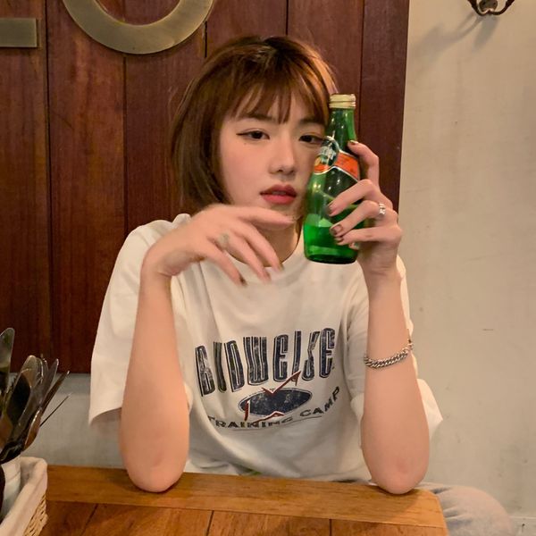 women's t-shirt summer retro letter printing women's t-shirts loose short-sleeve for women casual o-neck white tees
women's t-shirt summer retro letter printing women's t-shirts loose short-sleeve for women casual o-neck white tees