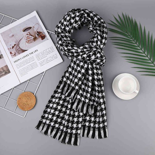 thousand bird lattice scarf female 2021 winter plaid cashmere tassel shawl thickened cold proof and warm scarf, Blue;gray
thousand bird lattice scarf female 2021 winter plaid cashmere tassel shawl thickened cold proof and warm scarf, Blue;gray