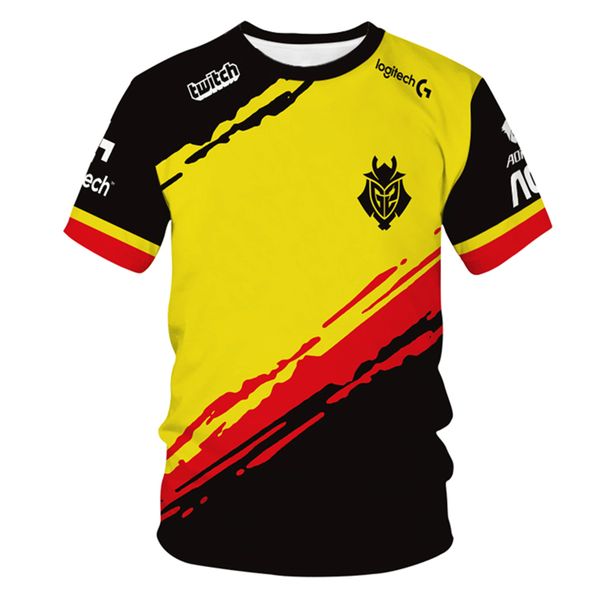 tim liga elektronik musim panas pria esports kaus seragam fanatik balap lengan pendek mode grafiti 3d atasan kasual s6xl 220613, White;black