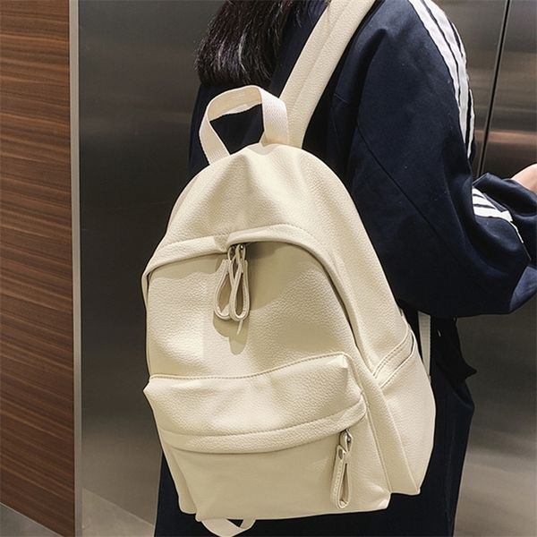 fashion women backpack female soft pu leather school bag for teenage girls boys travel double shoulder bags 220714
fashion women backpack female soft pu leather school bag for teenage girls boys travel double shoulder bags 220714