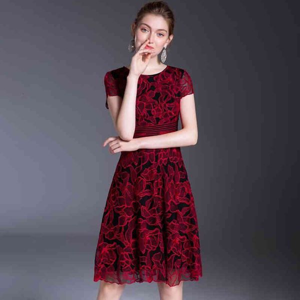 casual dresses embroidered dress round neck short sleeve slim fit a-line large swing skirt women's 8575 tm2d, Black;gray
casual dresses embroidered dress round neck short sleeve slim fit a-line large swing skirt women's 8575 tm2d, Black;gray
