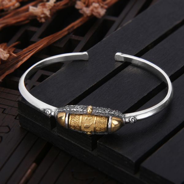 silver jewelry buddhist daming turning wheel 925 sterling silver bracelet male rotatable, Black
silver jewelry buddhist daming turning wheel 925 sterling silver bracelet male rotatable, Black