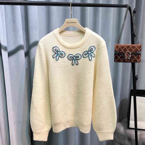 women's knits & tees spring festival special super comfortable bow sequin sweater women's girl sense aging mohair gfw5, White
women's knits & tees spring festival special super comfortable bow sequin sweater women's girl sense aging mohair gfw5, White