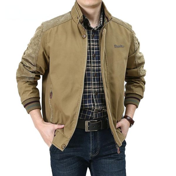 men's jackets plus size s-5xl spring autumn jacket men cotton solid color corduroy patchwork stand collar slim business male coatmen�, Black;brown
men's jackets plus size s-5xl spring autumn jacket men cotton solid color corduroy patchwork stand collar slim business male coatmen�, Black;brown