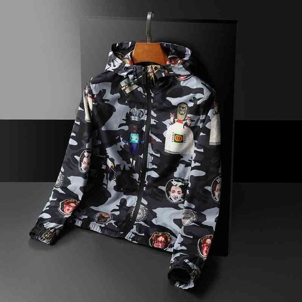 men's luxury fashion brands menswear new casual hooded jacket thin personalized printing, Black
men's luxury fashion brands menswear new casual hooded jacket thin personalized printing, Black